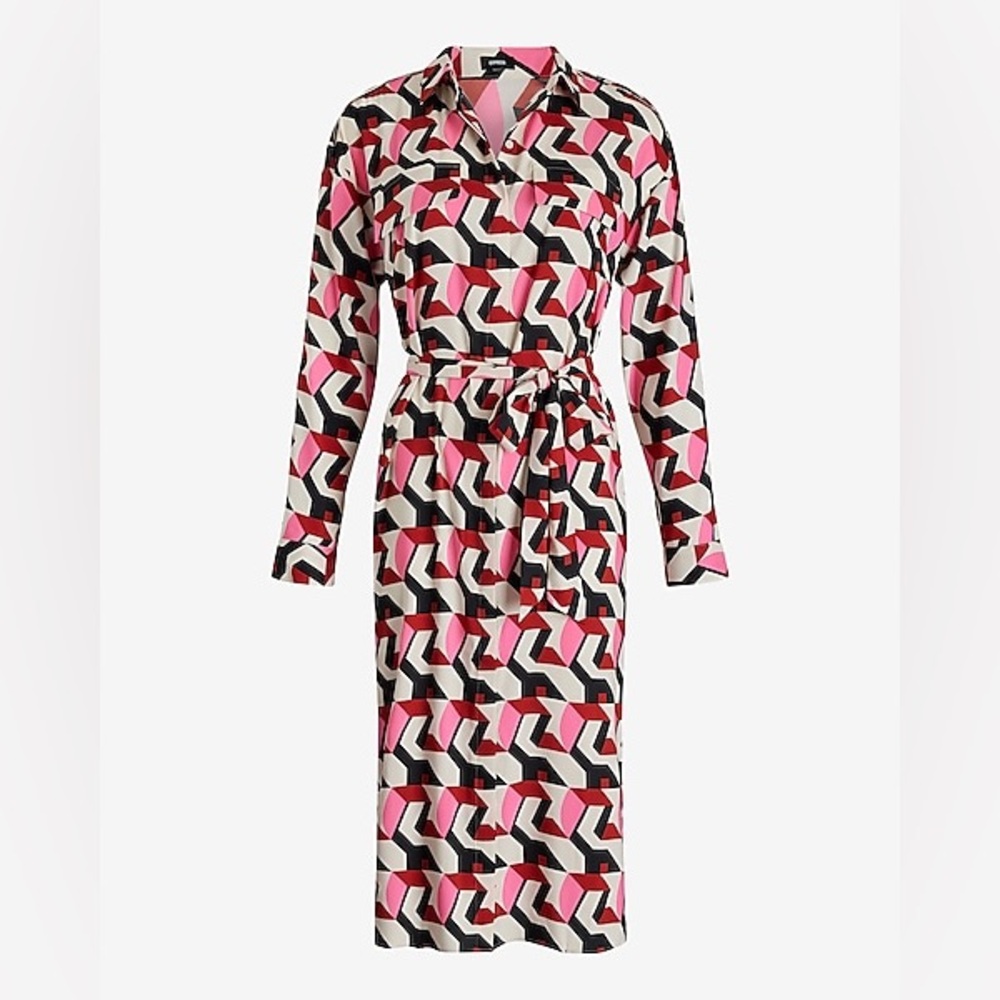 Express Multicolor Geometric Dress - Picture 3 of 9